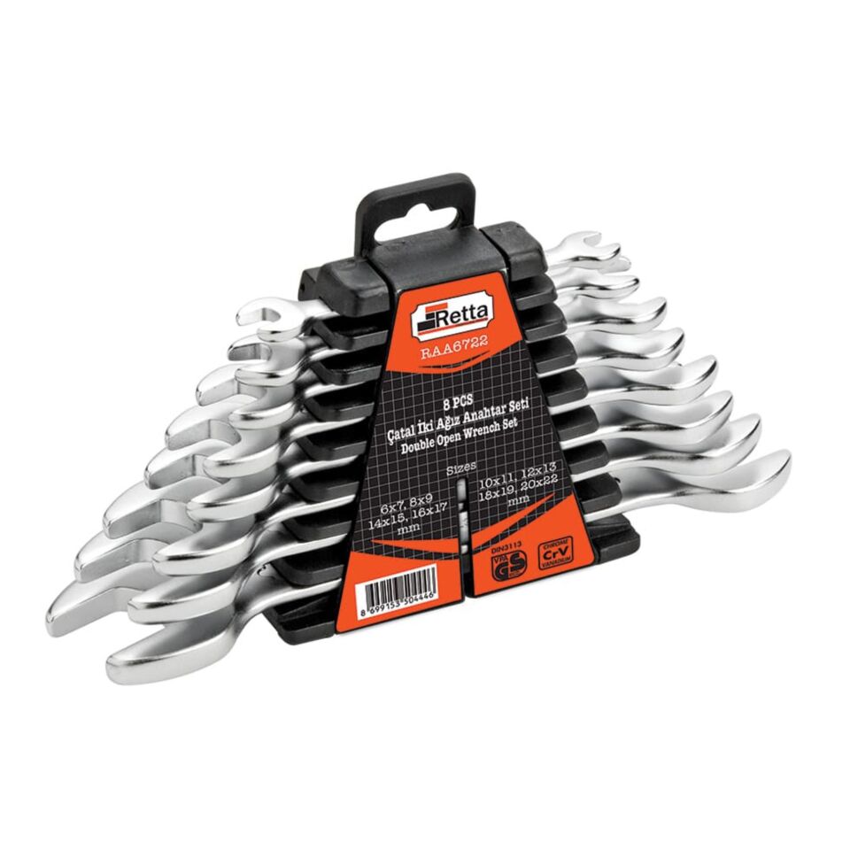 Retta Raa6722 Açık Ağız Anahtar Takımı 8 Li