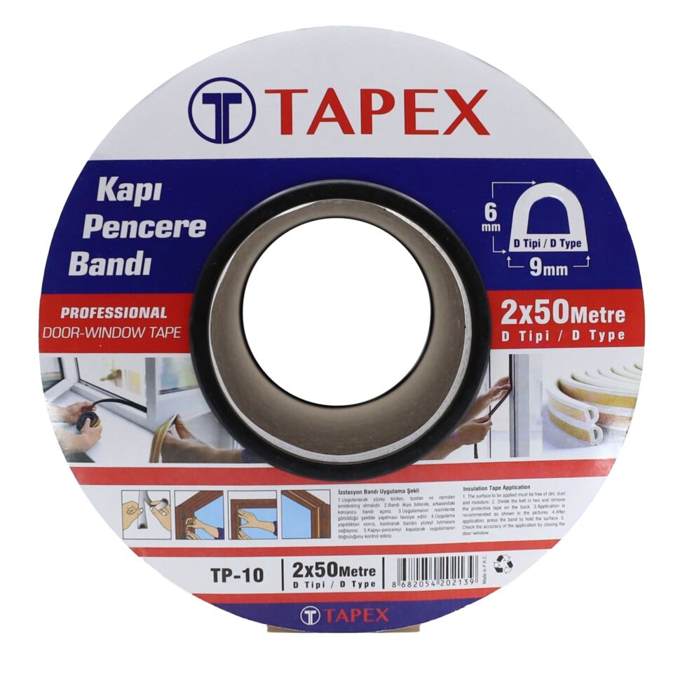 Tapex Kauçuklu Kapı Pencere Bantı 2x50 Mt Ant.gri