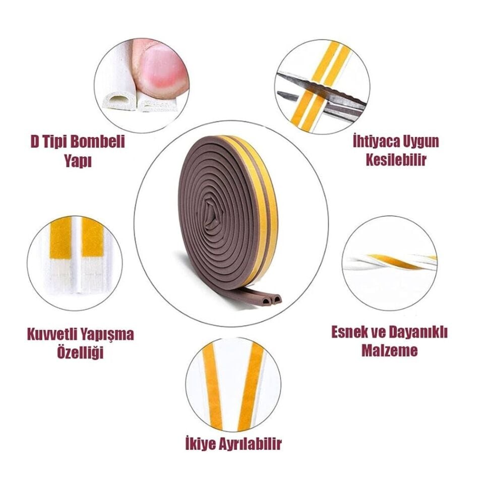 Tapex Kauçuklu Kapı Pencere Bantı 2x50 Mt Ant.gri