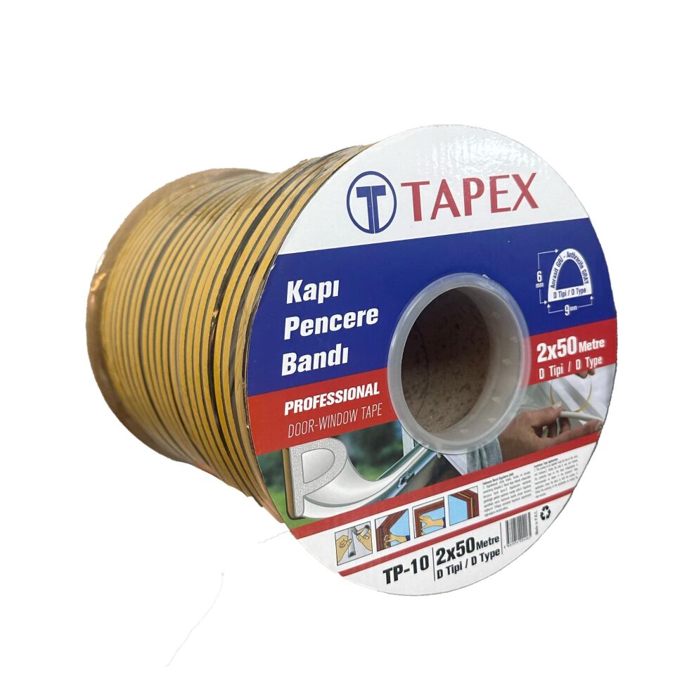 Tapex Kauçuklu Kapı Pencere Bantı 2x50 Mt Ant.gri