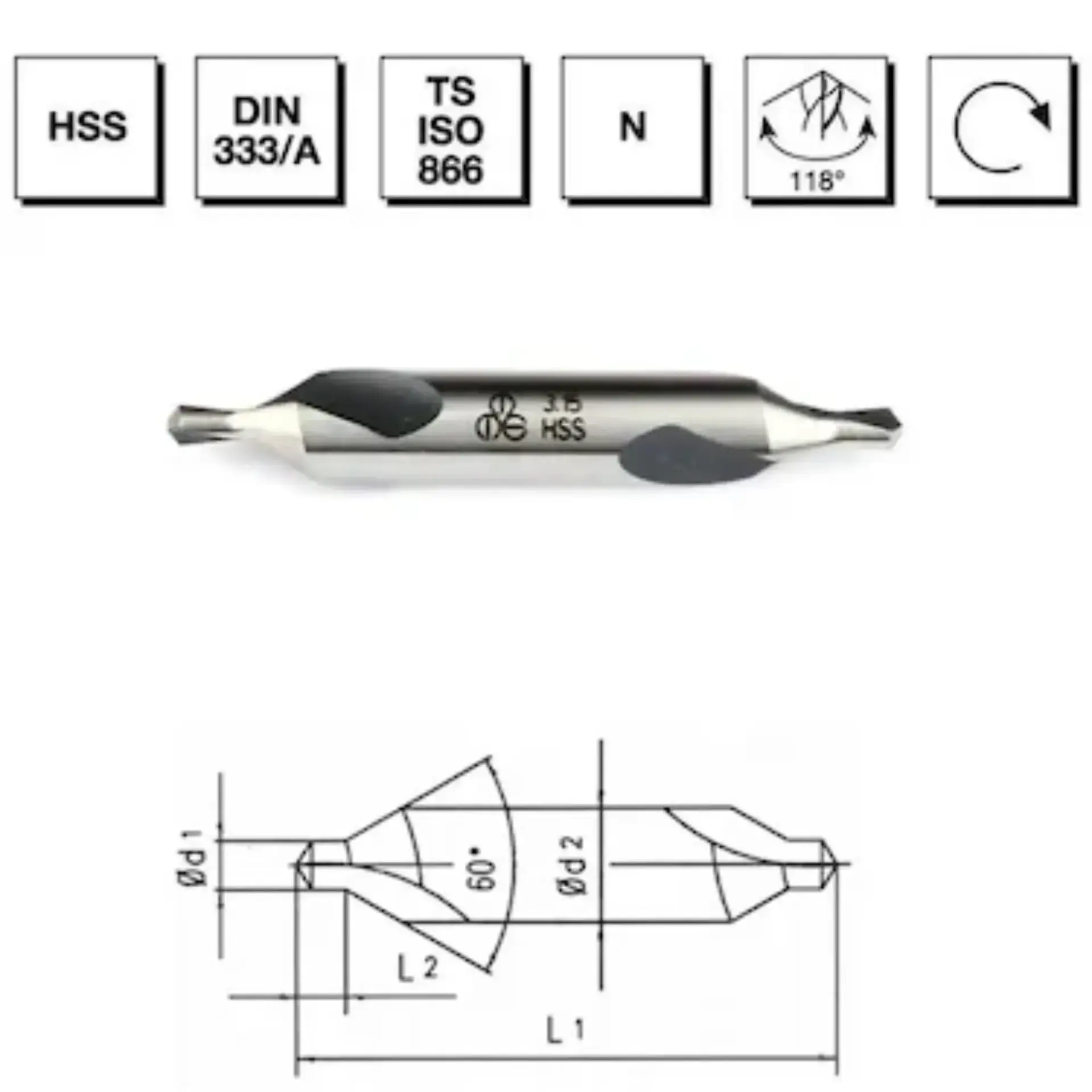 Mte Hss Punta Matkabı Dın333/a 1x3.15 10010100