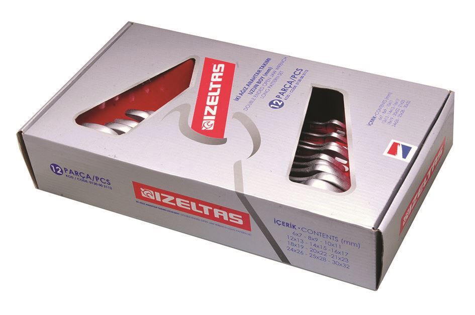İzeltaş 8 Lı  Çatal İki Ağız Anahtar Takımı Uzun Boy - 0130002108