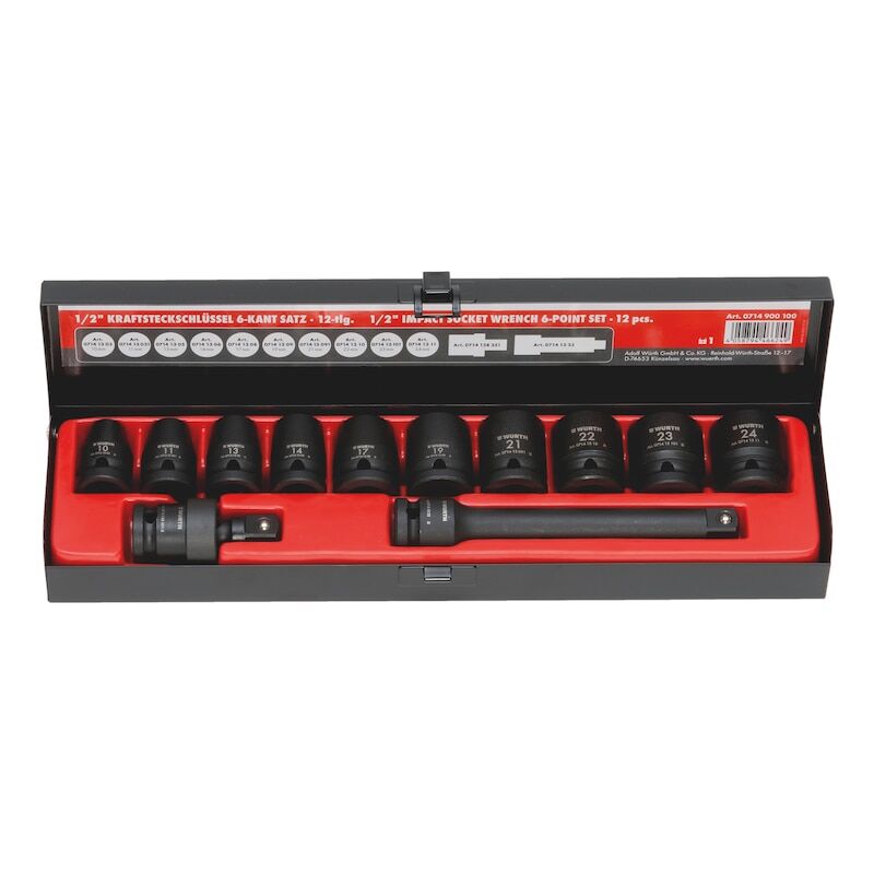 Würth 1/2 Inch Güçlü Altıgen Lokma Seti 12 Parça 0714900100