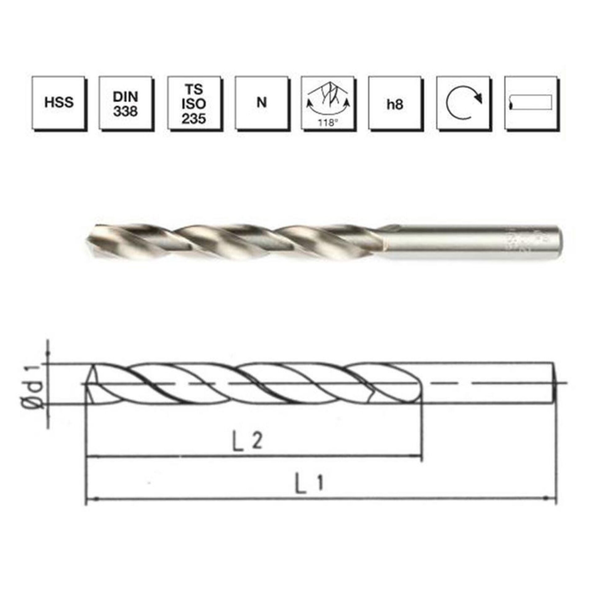 Mte Hss Taşl. Matkap Ucu Dın338 15.5 Mm 7001550