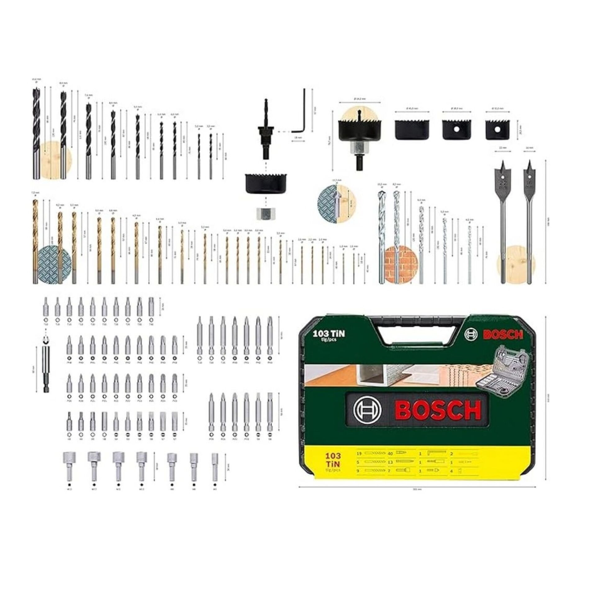Bosch Vidalama Ve Matkap Ucu Seti 103lü 2607017367