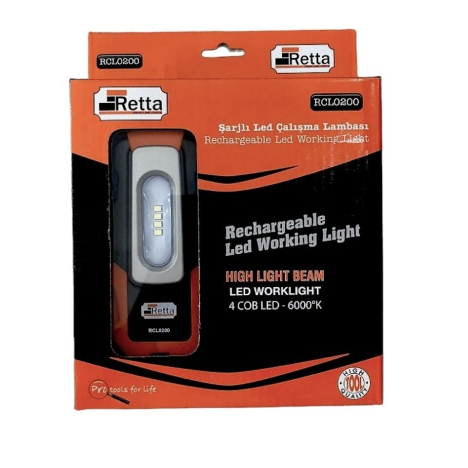 Retta Rcl0200 Sarjlı Led Çalışma Lambası 200 Lümen