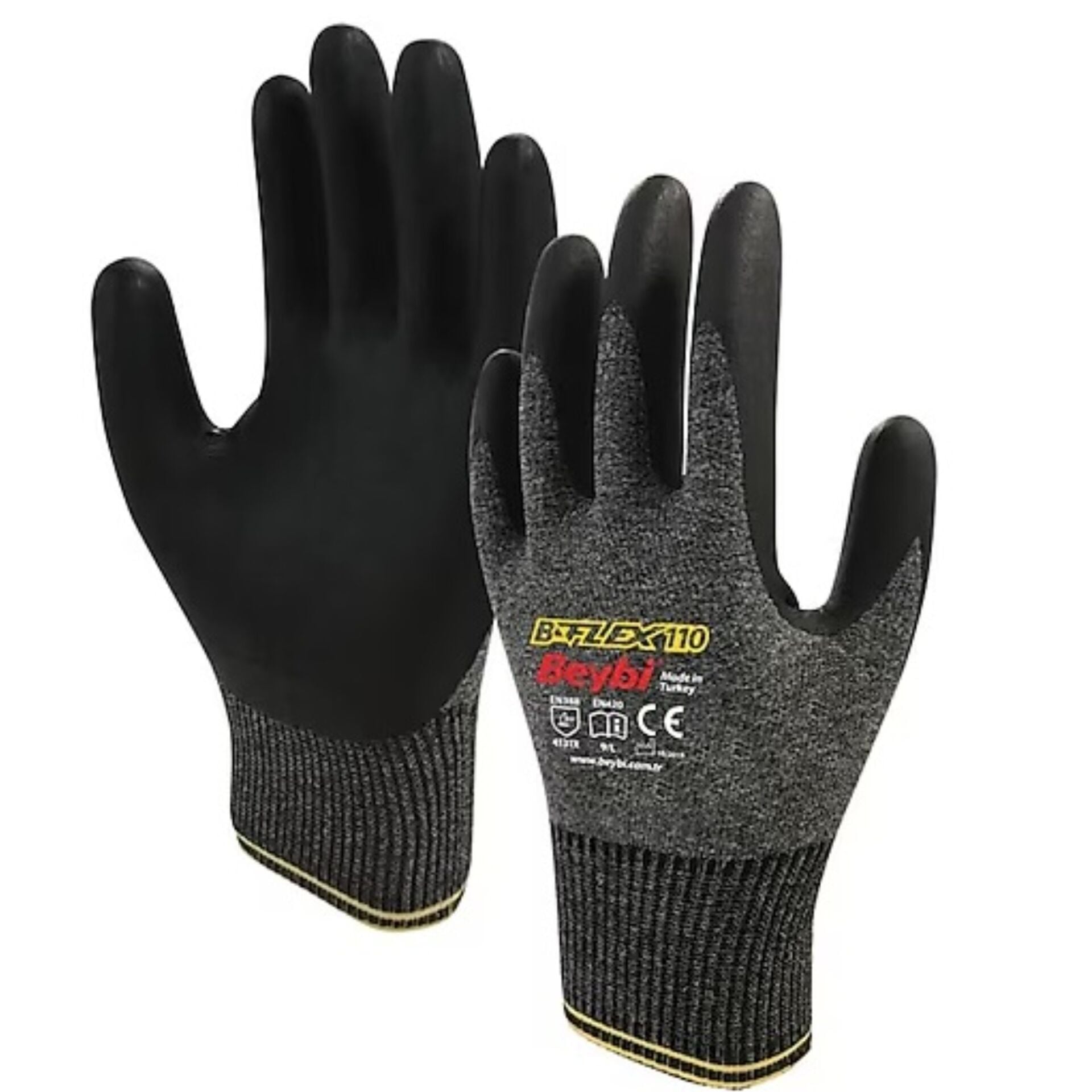 Beybi B-flex110 Nitril Kaplı Köpük Eldiven No:10