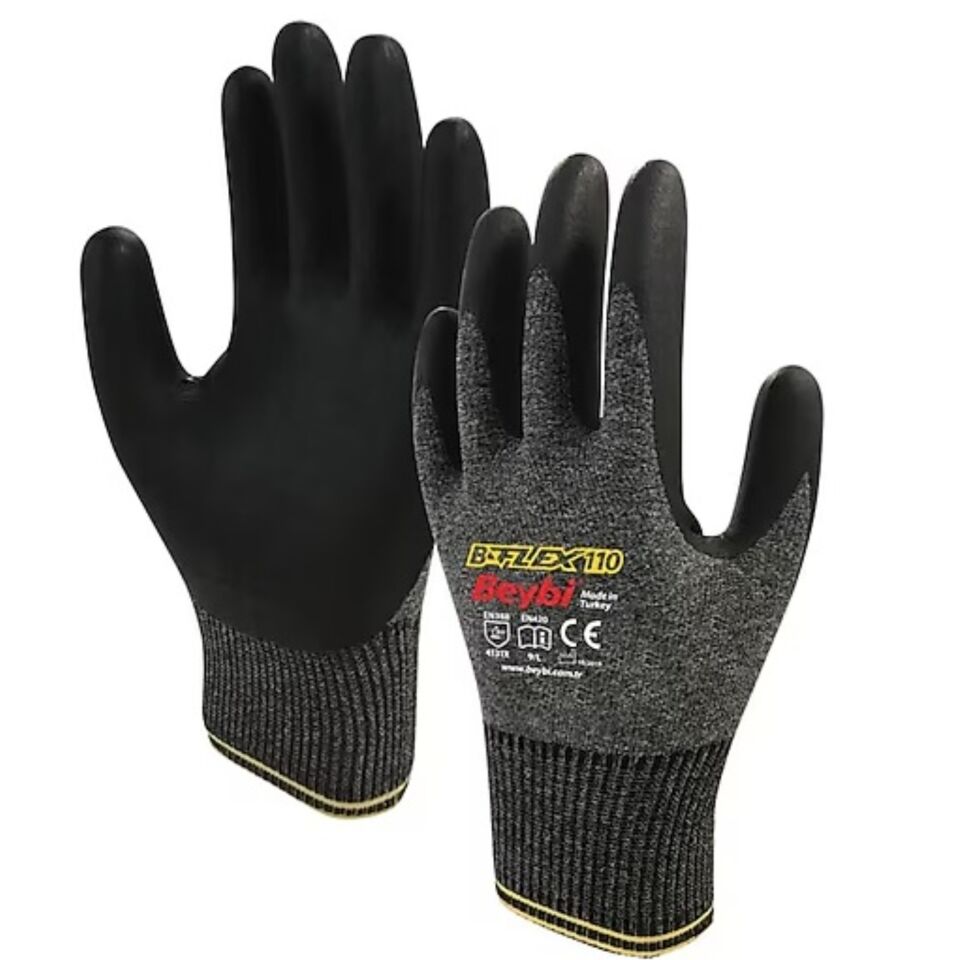 Beybi B-flex110 Nitril Kaplı Köpük Eldiven No:10
