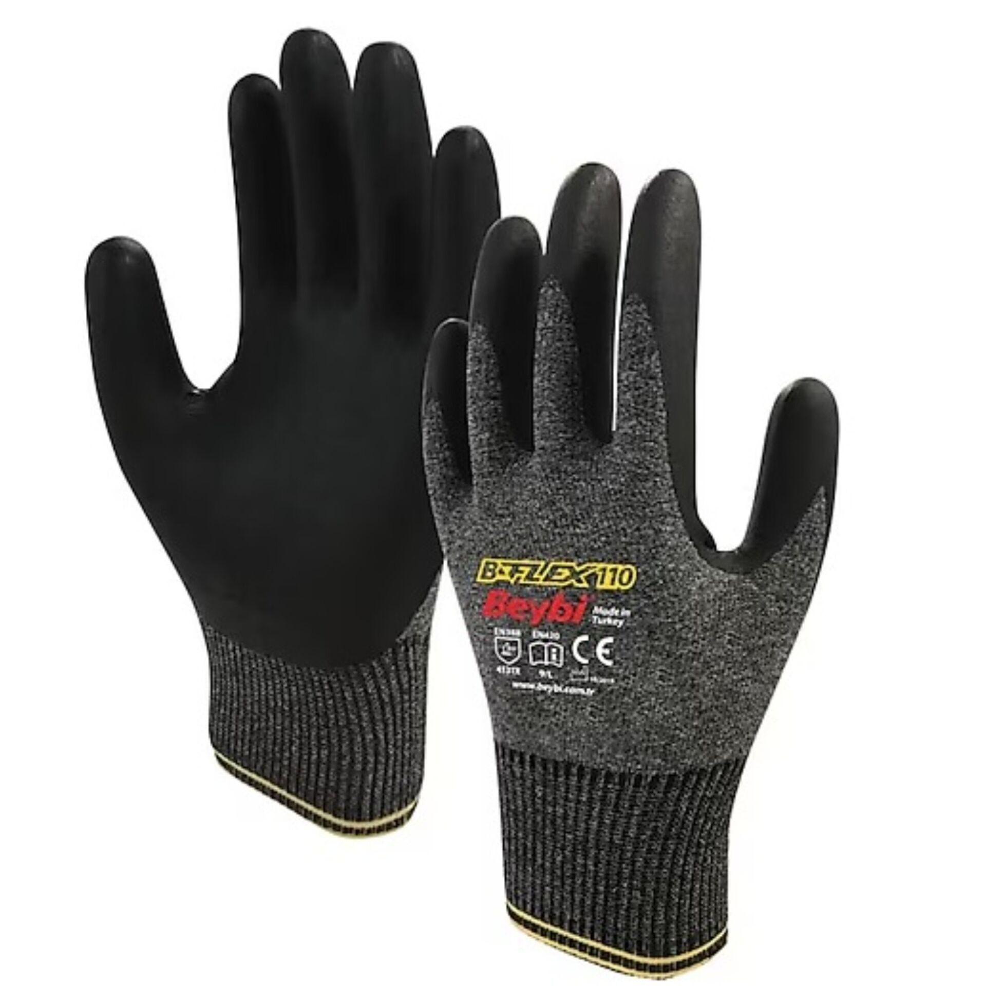 Beybi B-flex110 Nitril Kaplı Köpük Eldiven No:7