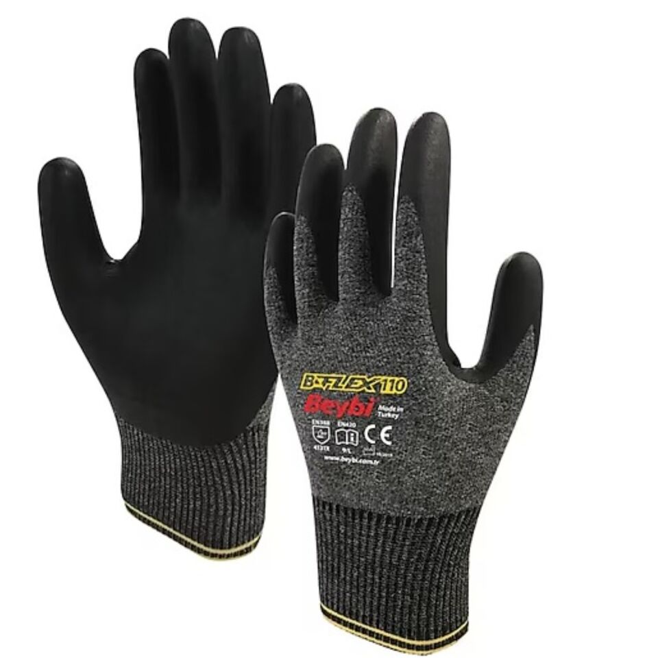 Beybi B-flex110 Nitril Kaplı Köpük Eldiven No:9