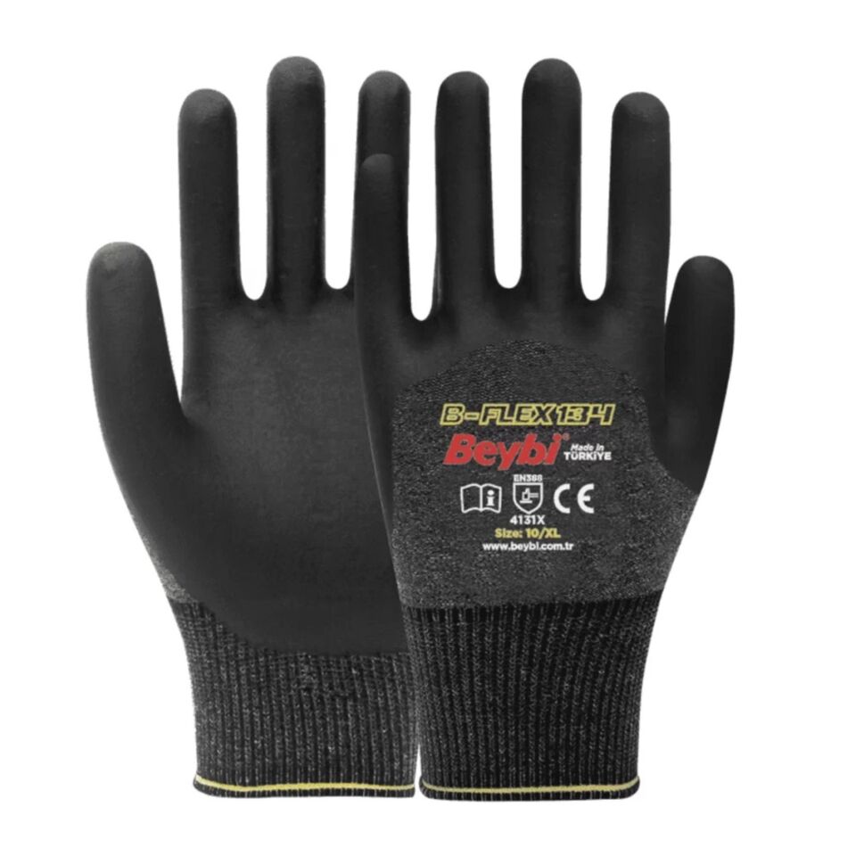Beybi B-flex110 Nitril Kaplı Köpük Eldiven No:9