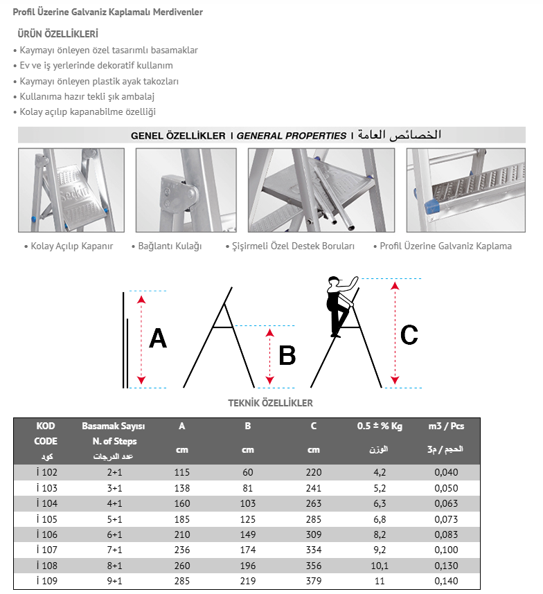 Seçkin 8+1 Basamaklı Profil Merdiven