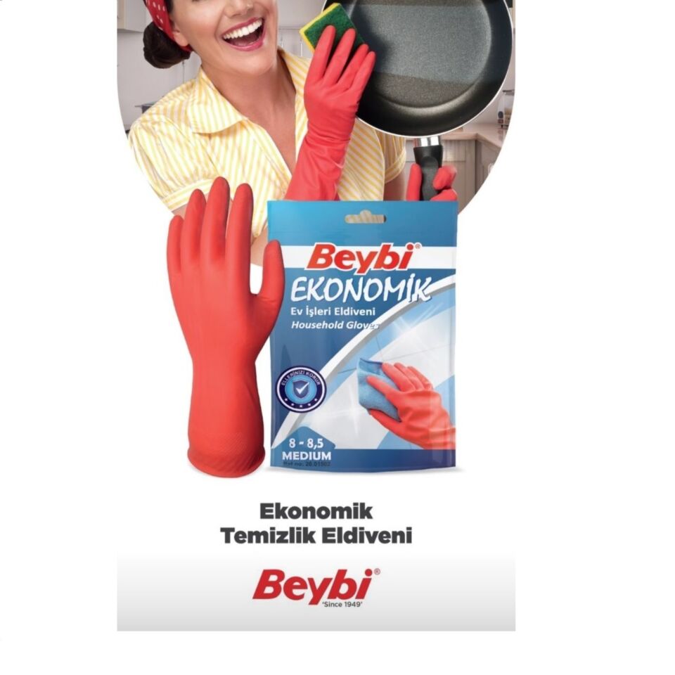 Beybi Eko Lastik Eldiven No: 7- 7.5