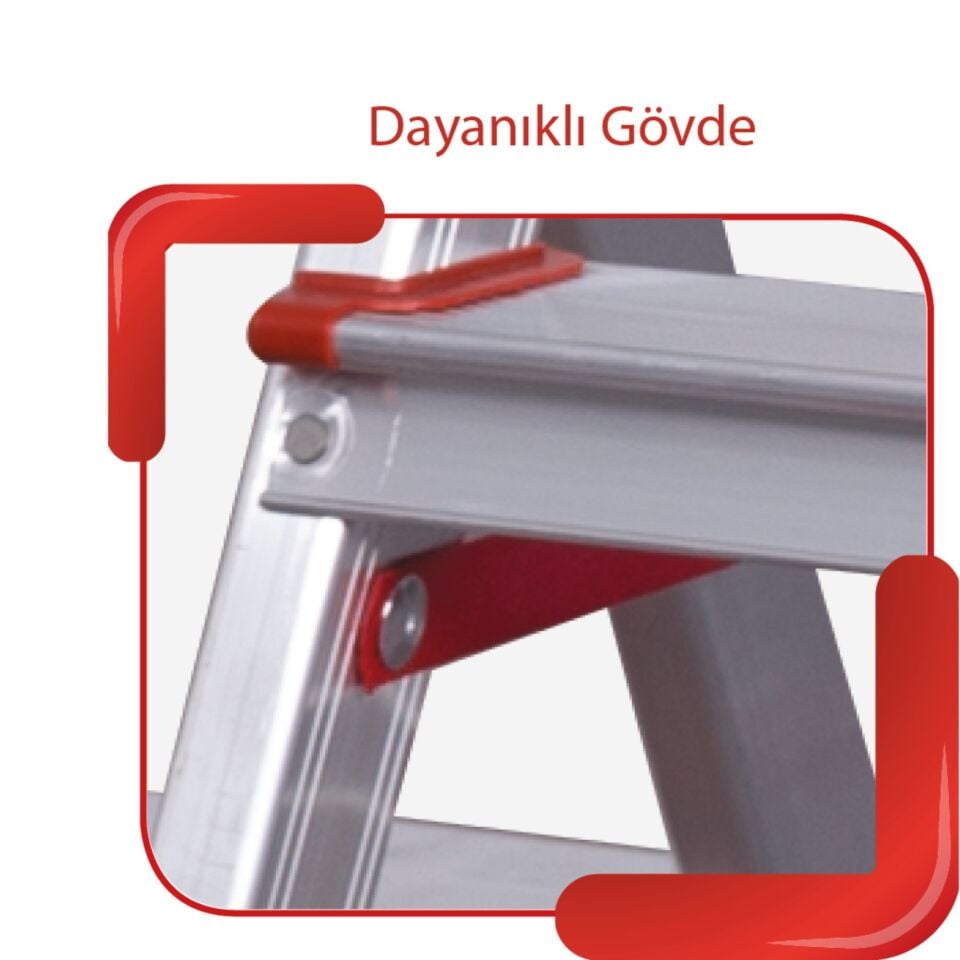 Akrobat Alüminyum Çift Çıkışlı Merdiven 7 Li