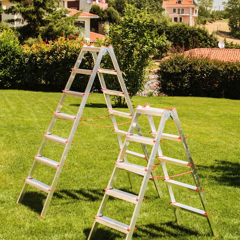 Akrobat Alüminyum Çift Çıkışlı Merdiven 7 Li