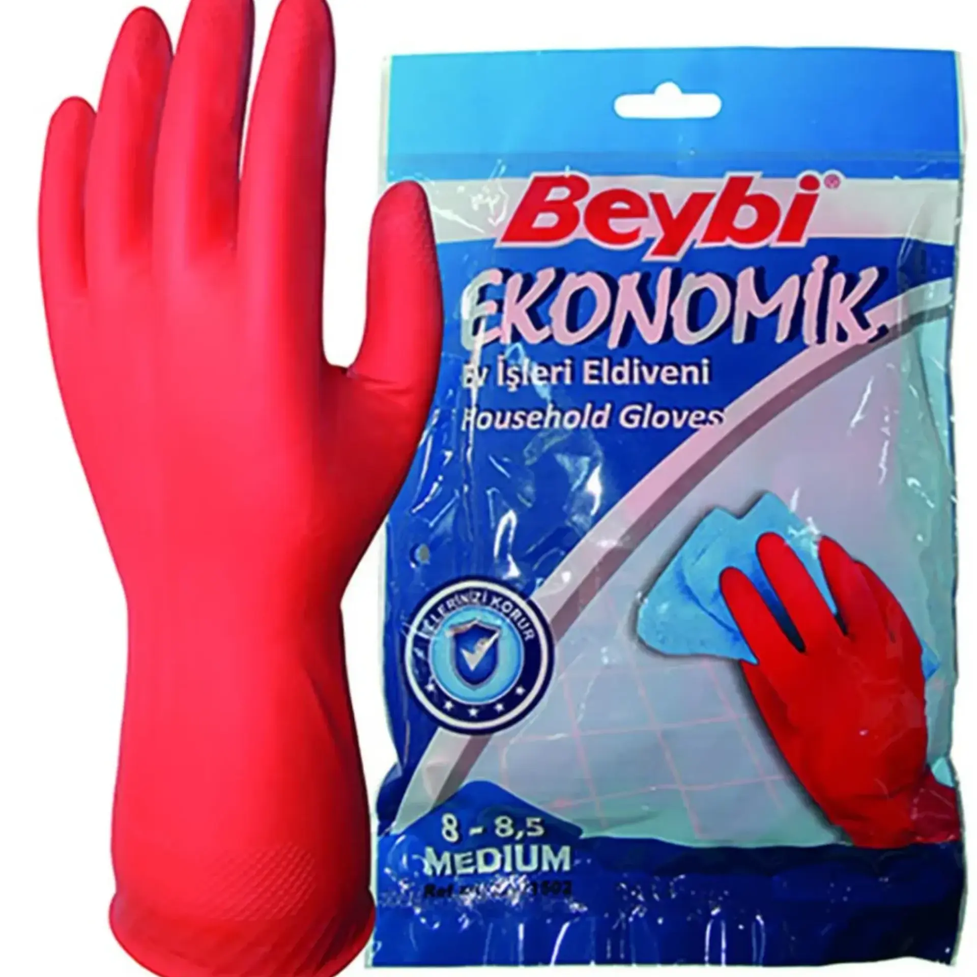 Beybi Eko Lastik Eldiven No: 8-8.5 (25 Çift)