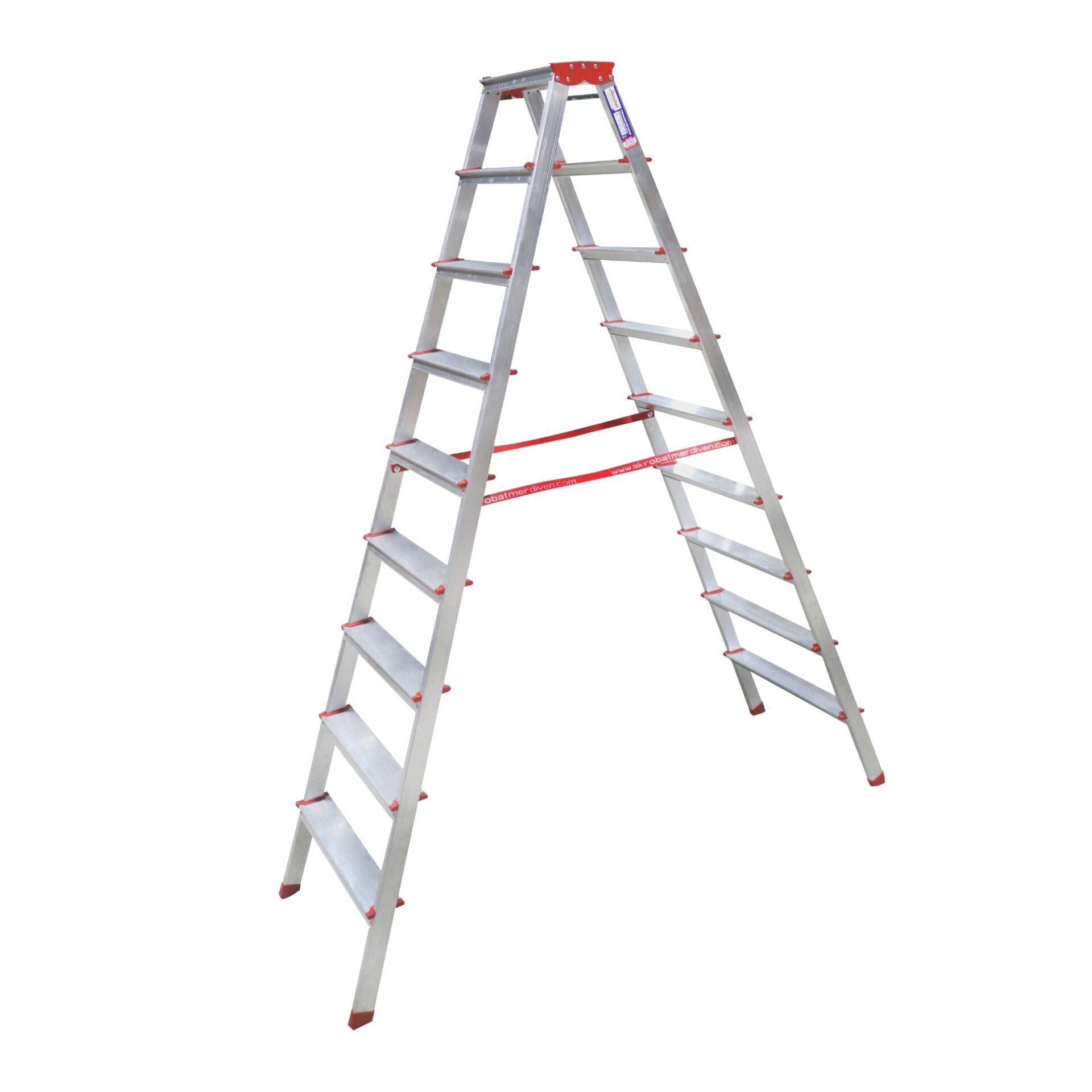 Akrobat Alüminyum Çift Çıkışlı Merdiven 9 Lu