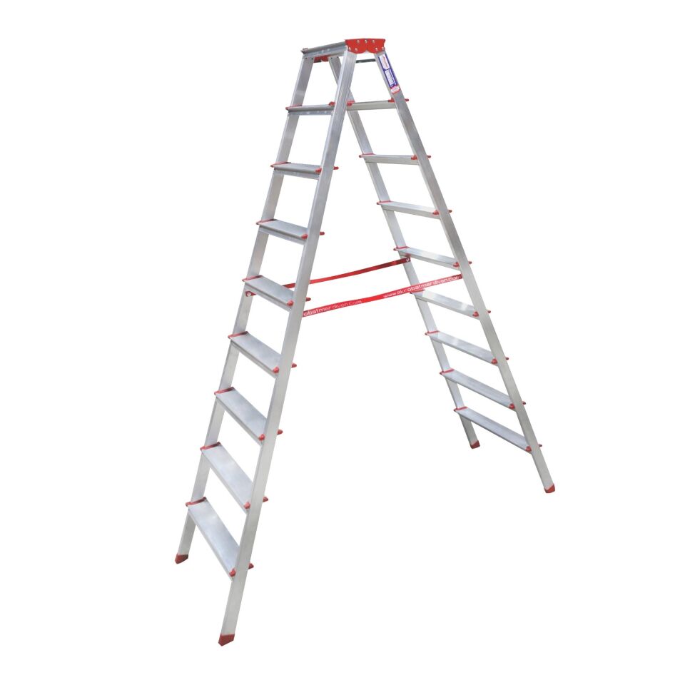 Akrobat Alüminyum Çift Çıkışlı Merdiven 9 Lu