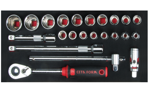 Ceta Form 23 Parça 1/2'' 6 Köşe Lokma Takımı (EVA'lı) - C20-E23H2