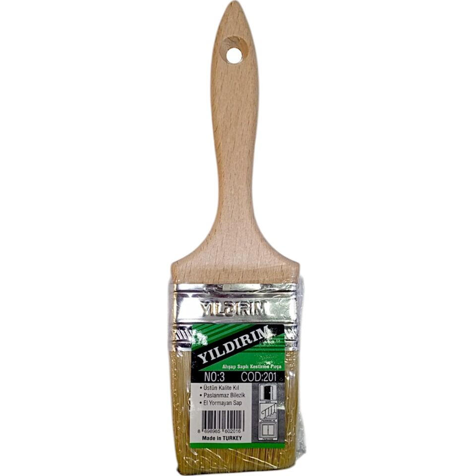 Yıldırım Ahşap Süper Kestirme Fırça Kod:201 No:3