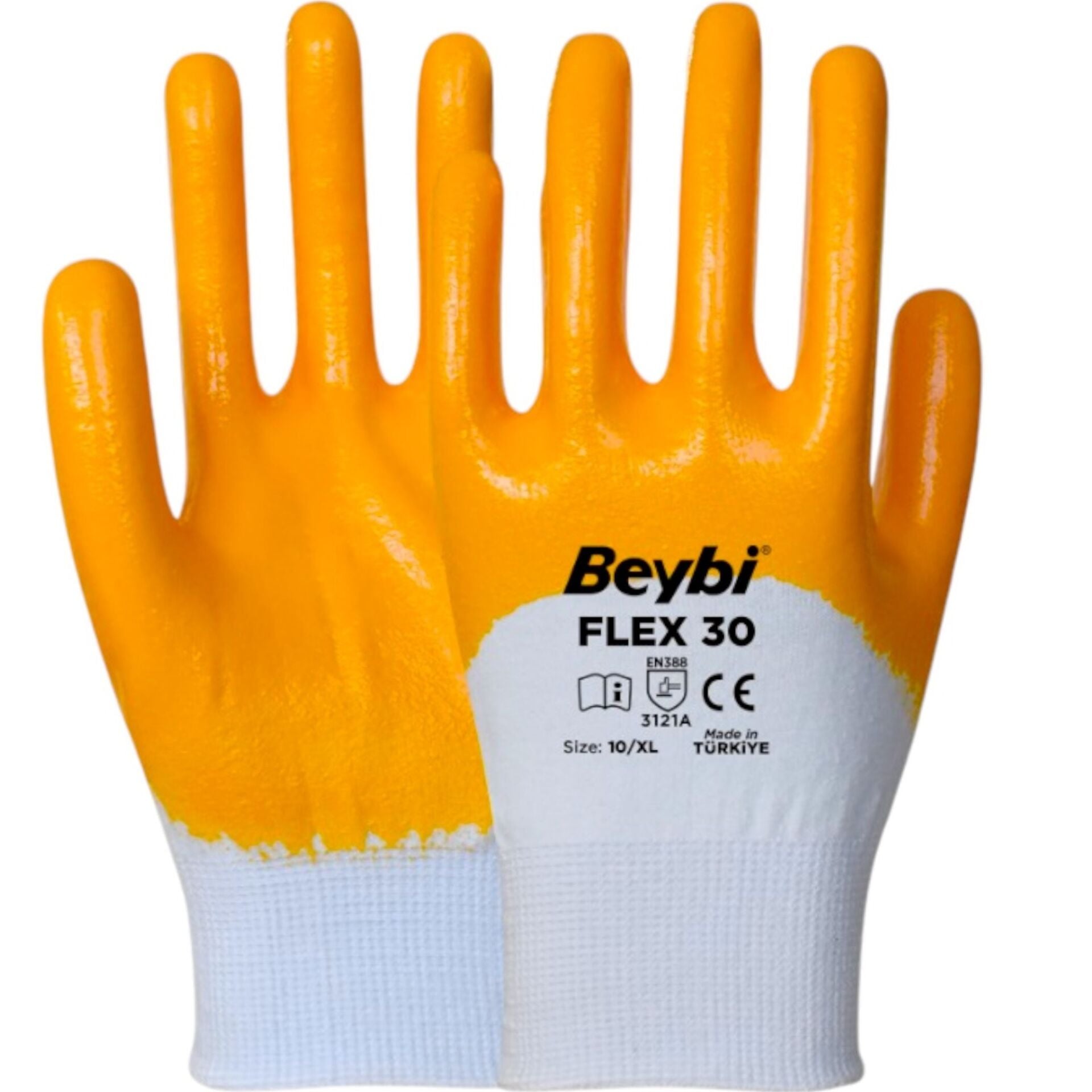 Beybi Flex30 Nitril Eldiven Sarı No: 9