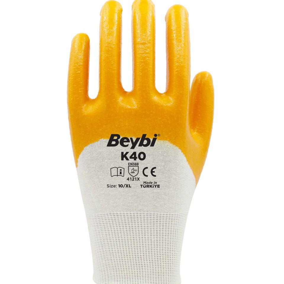 Beybi K40 Nitril Eldiven Sarı No:9
