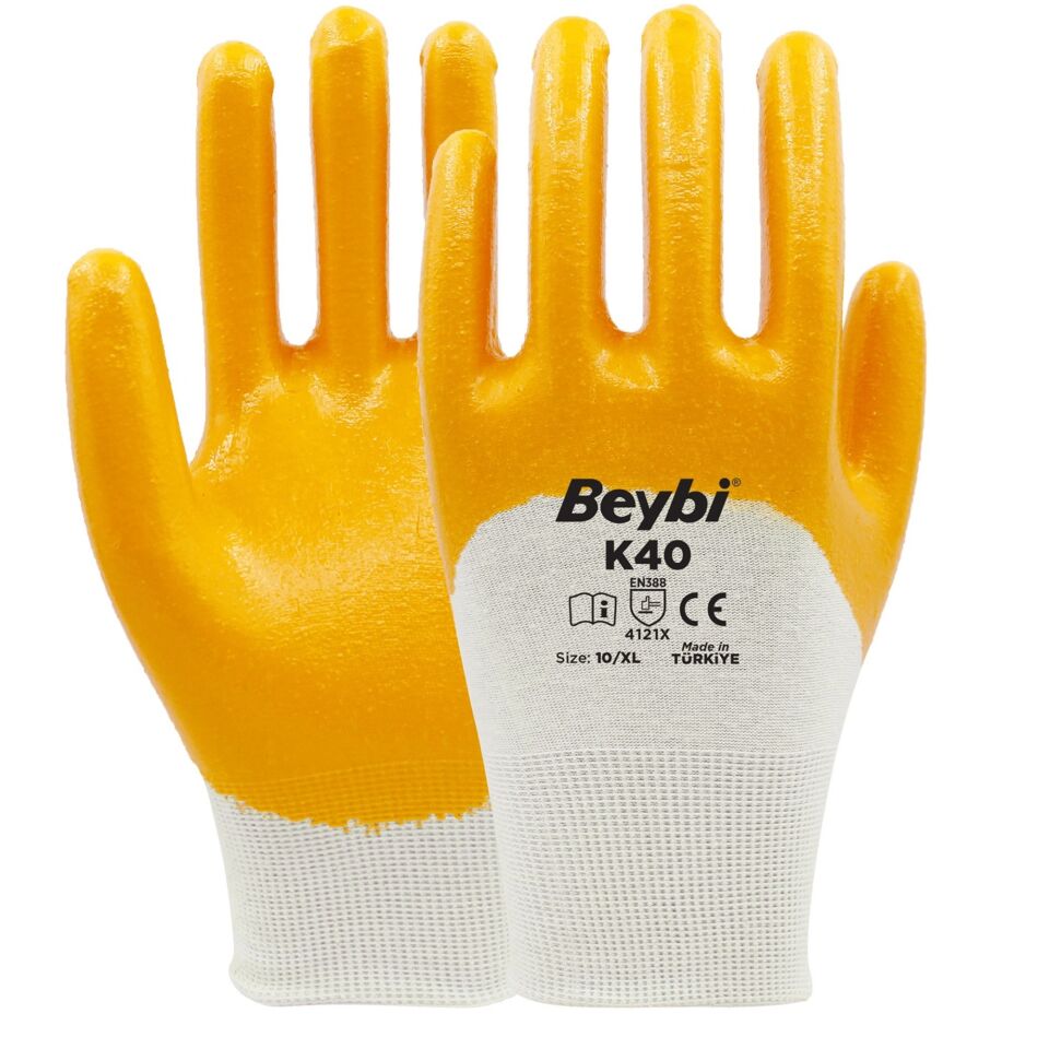 Beybi K40 Nitril Eldiven Sarı No:9