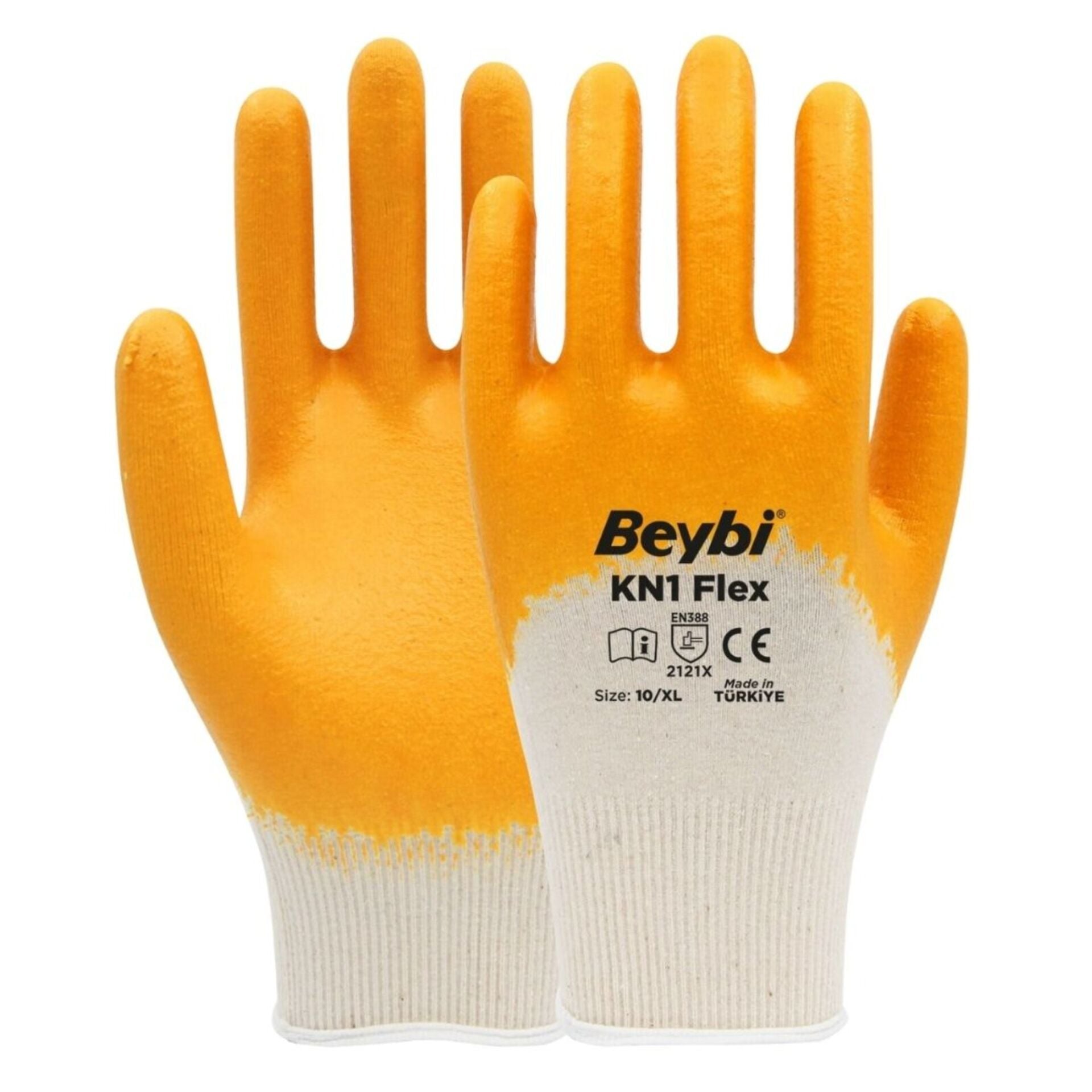 Beybi Kn1 Flex Nitril Eldiven Sarı No: 10