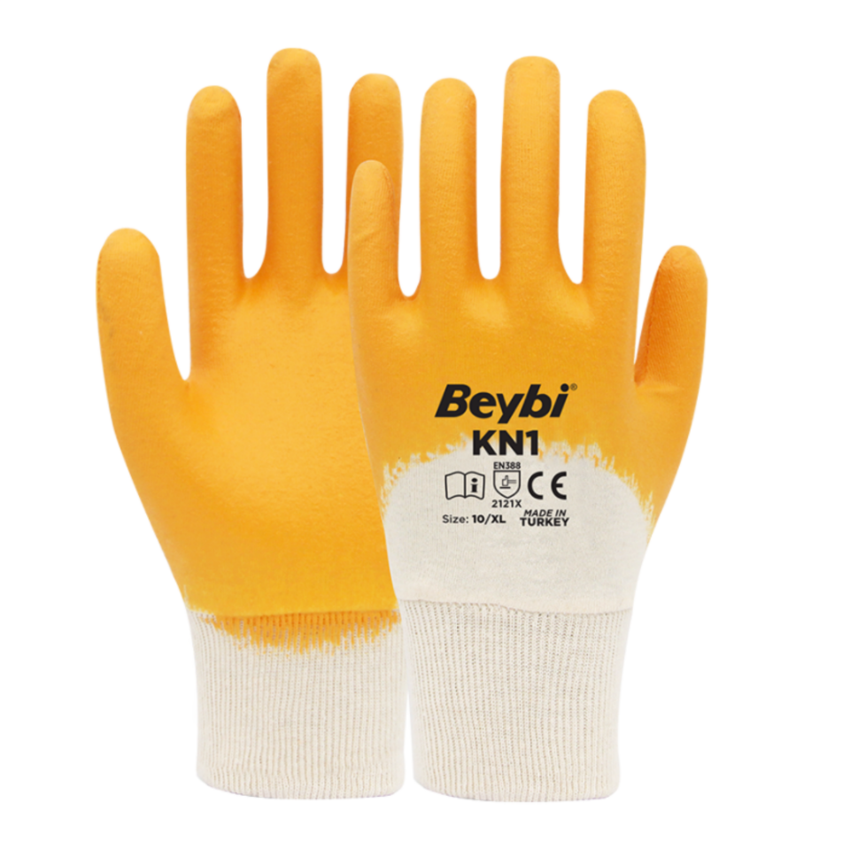 Beybi Kn1 Nitril Eldiven Sarı No: 10