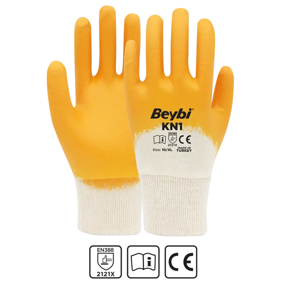 Beybi Kn1 Nitril Eldiven Sarı No: 10