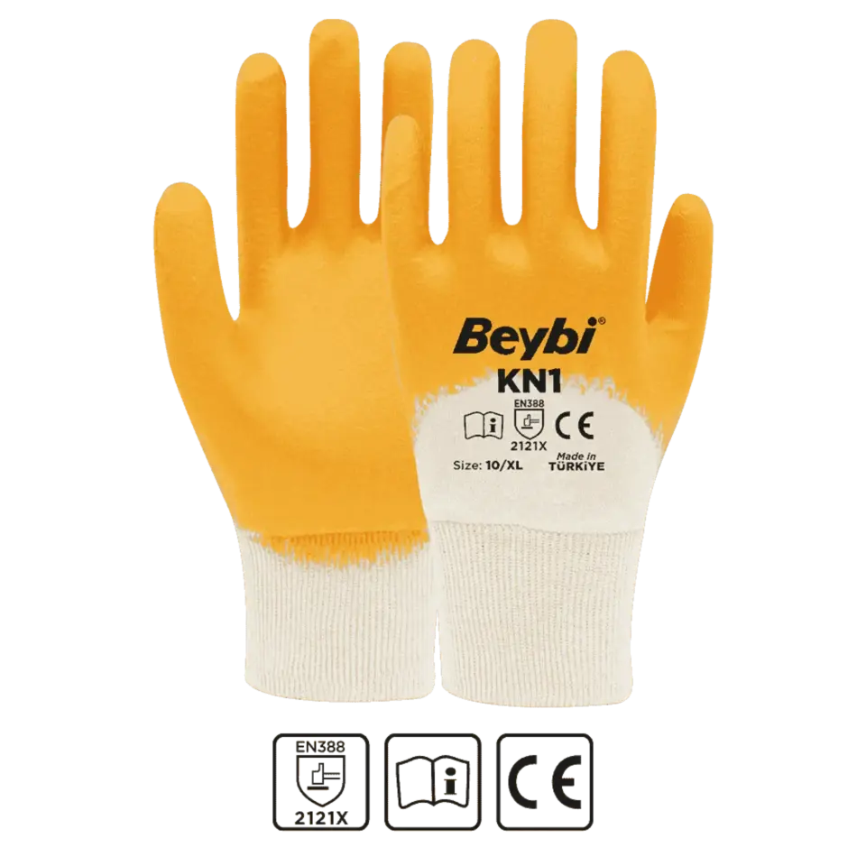 Beybi Kn1 Nitril Eldiven Sarı No: 9