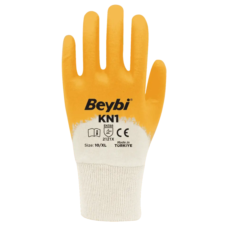 Beybi Kn1 Nitril Eldiven Sarı No: 9