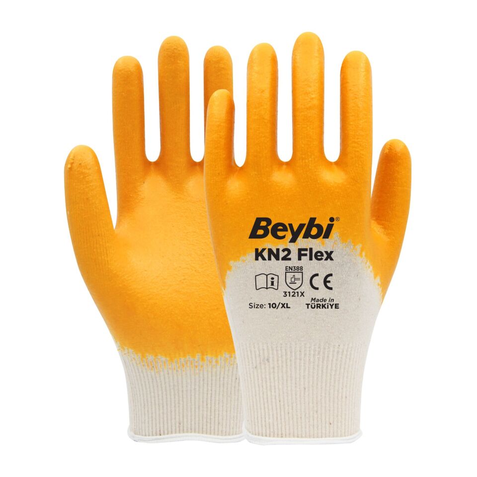 Beybi Kn2 Flex Nitril Eldiven Sarı No: 10