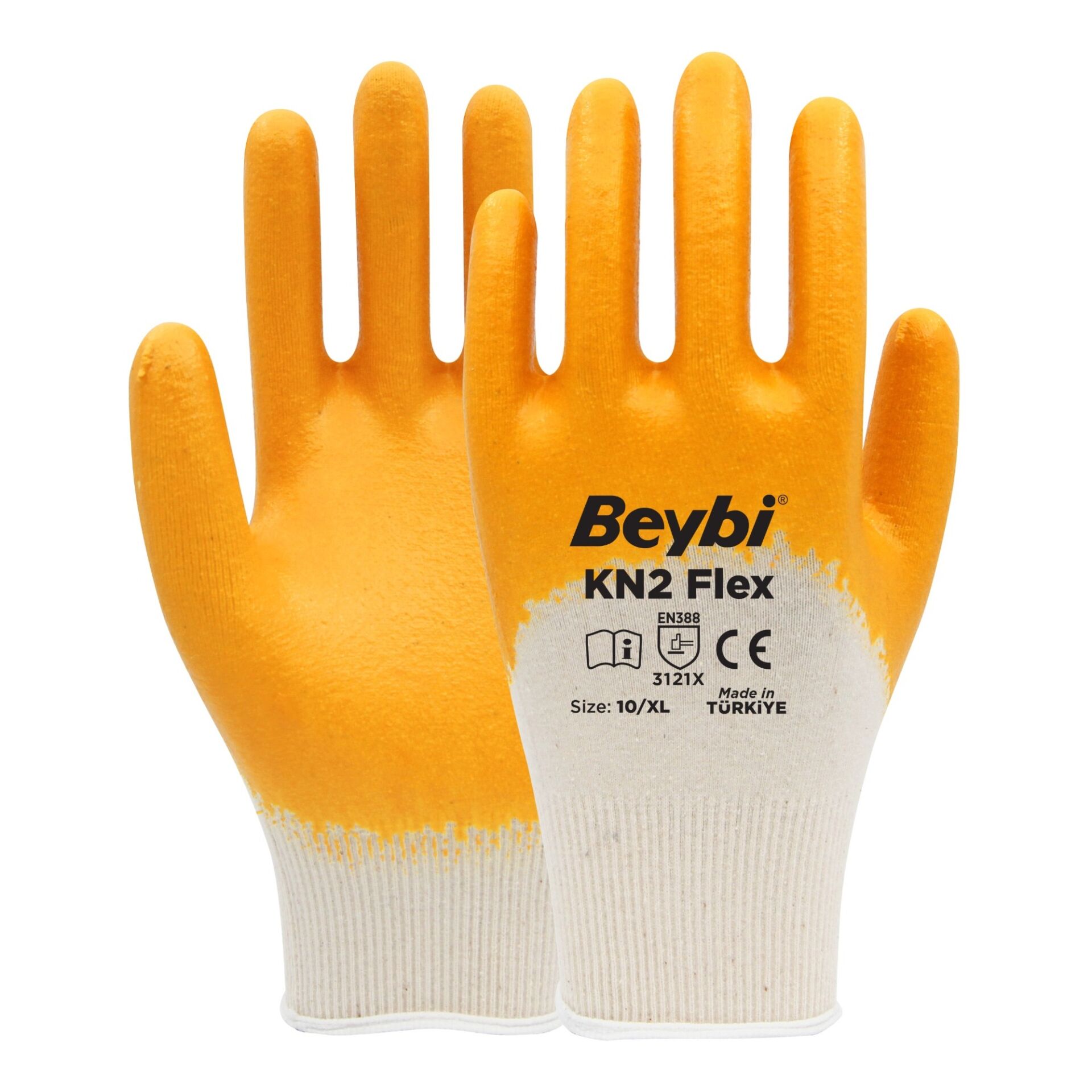 Beybi Kn2 Flex Nitril Eldiven Sarı No: 9