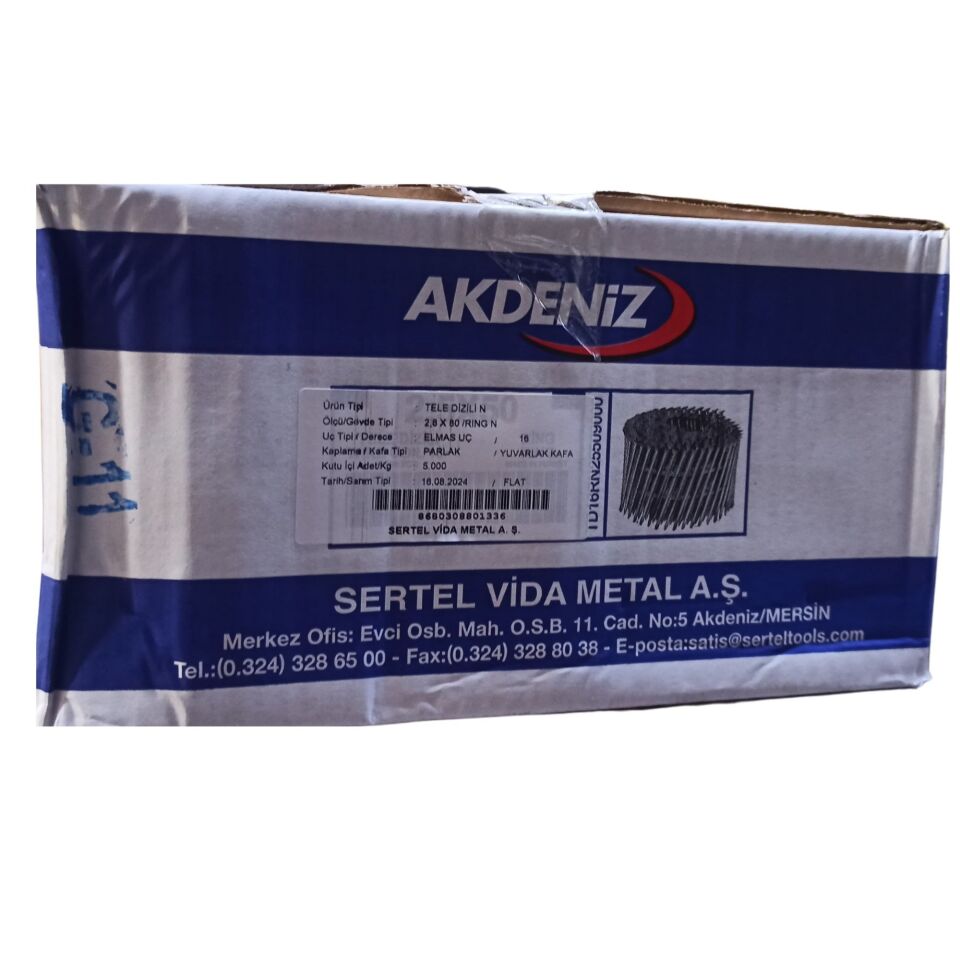 Tele Dizili Ring Çivi 2.8x80 (5.000 Ad)