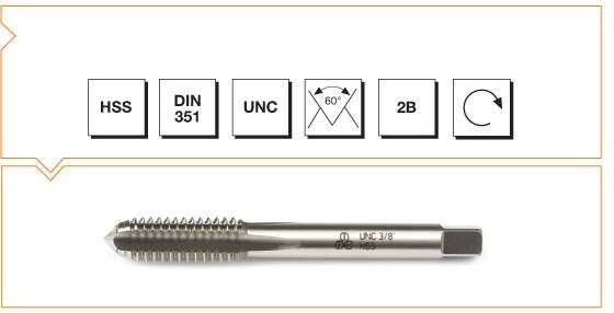 MTE Makina Takım HSS DIN 2181 USA Normal Vidalı Son Kılavuz - UNC 1/4 B00104240635