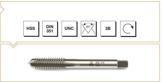 MTE Makina Takım HSS DIN 2181 USA Normal Vidalı Son Kılavuz - UNC 7/16 B00104241111