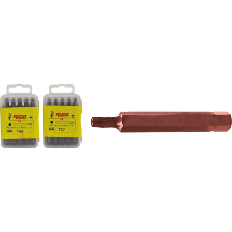 Rico T40-75x10mm Bits Uç Mıknatıslı Kırmızı - 005-KK1161