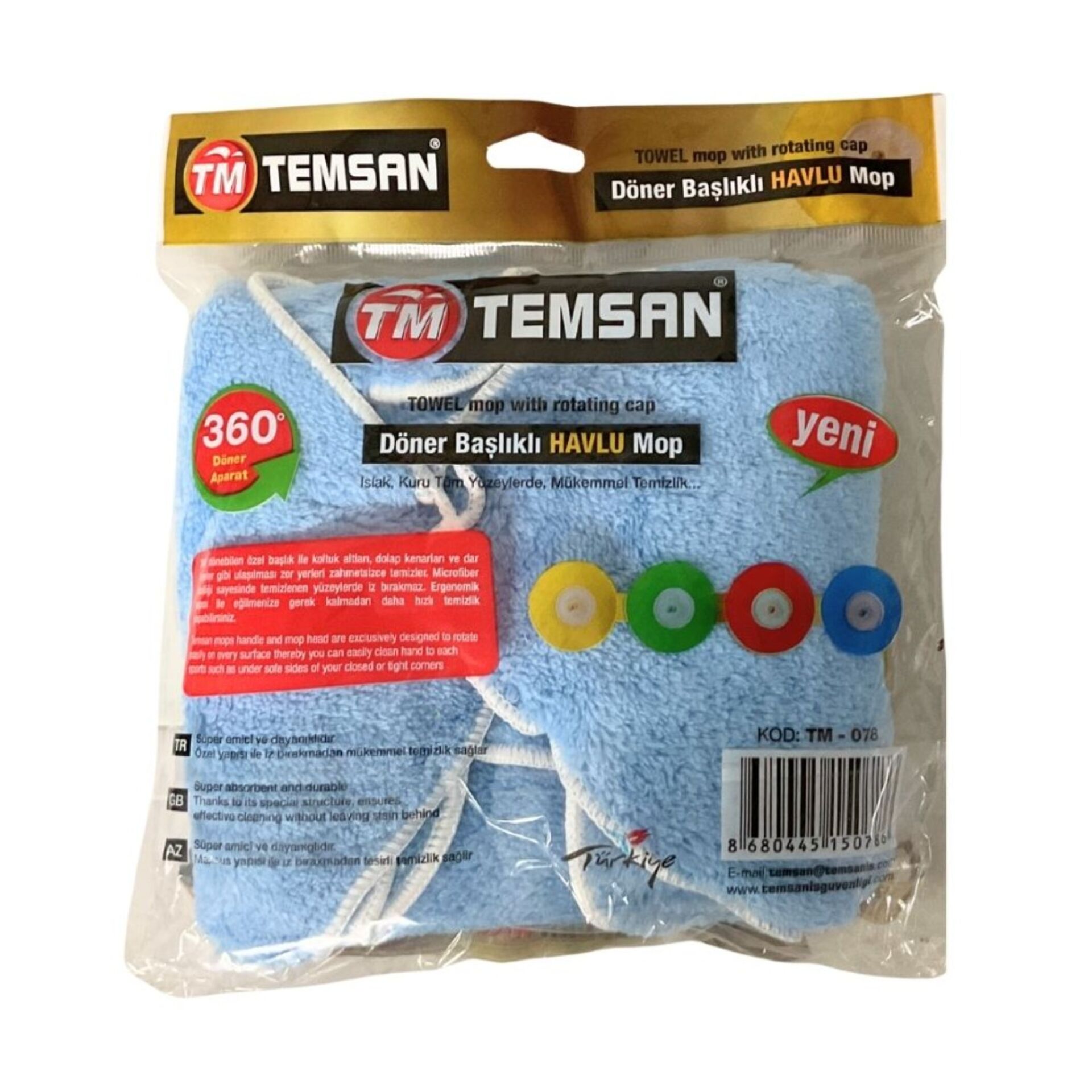 Temsan Temizlik Döner Başlıklı Havlu Mop Tm-078