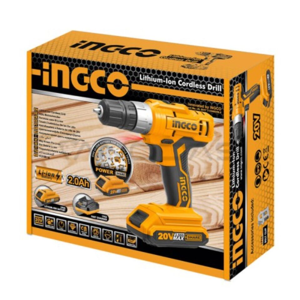 İngco Cdlı20024 Li-ion Akülü Vidalama 10 Mm 20 V