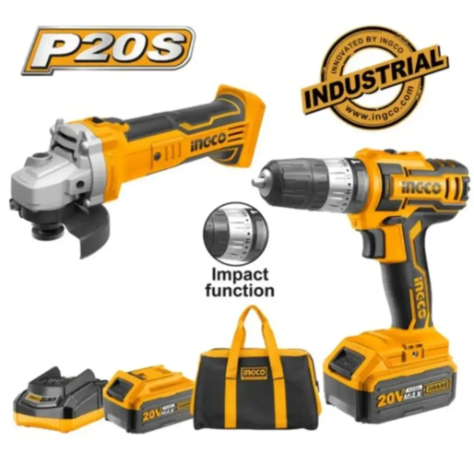 İngco Cklı 2009 Matkap-taş Motoru Set 2li 20v