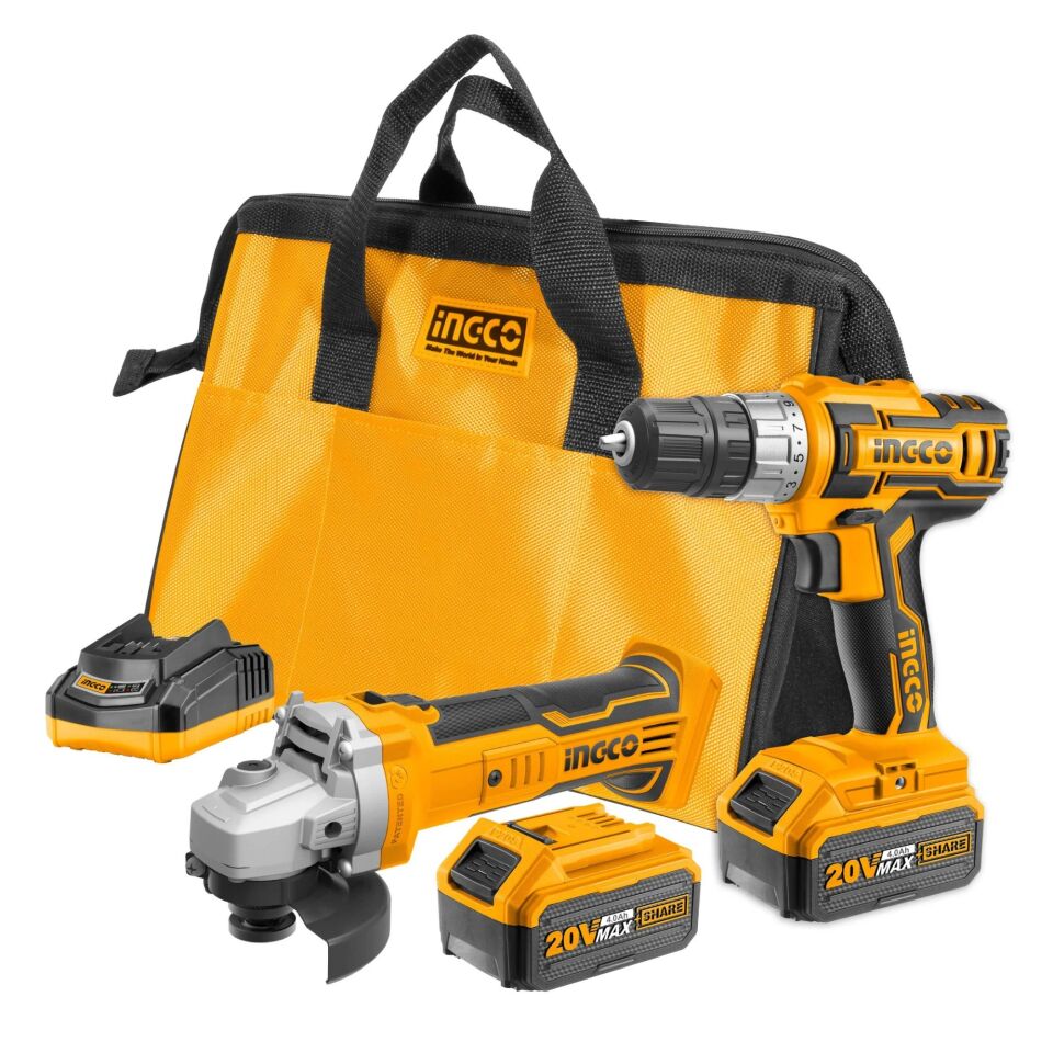 İngco Cklı 2009 Matkap-taş Motoru Set 2li 20v