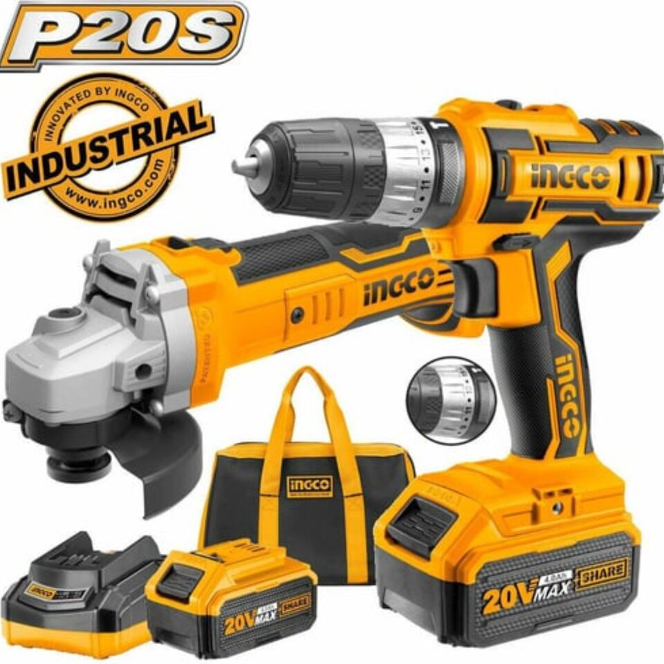 İngco Cklı 2009 Matkap-taş Motoru Set 2li 20v