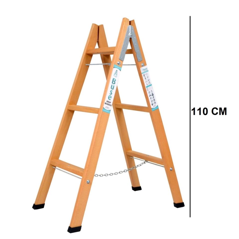 Buse A Tipi Ahşap Merdiven 3 Basamak(110cm) Ag-103