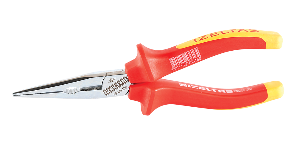 İzeltaş 180 mm Uzun Düz Kargaburun Elektrıkçı İzoleli 1000 V - 3220136180