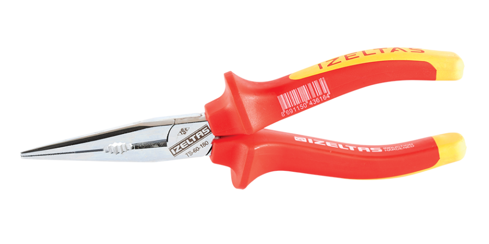 İzeltaş 180 mm Uzun Düz Kargaburun Elektrıkçı İzoleli 1000 V - 3220136180