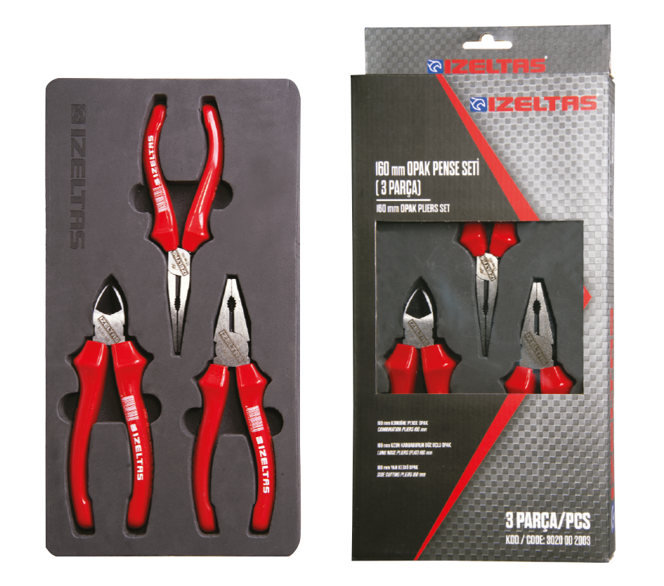 İzeltaş Opak Pense Setı 160mm (3 Parça) - 3020002003