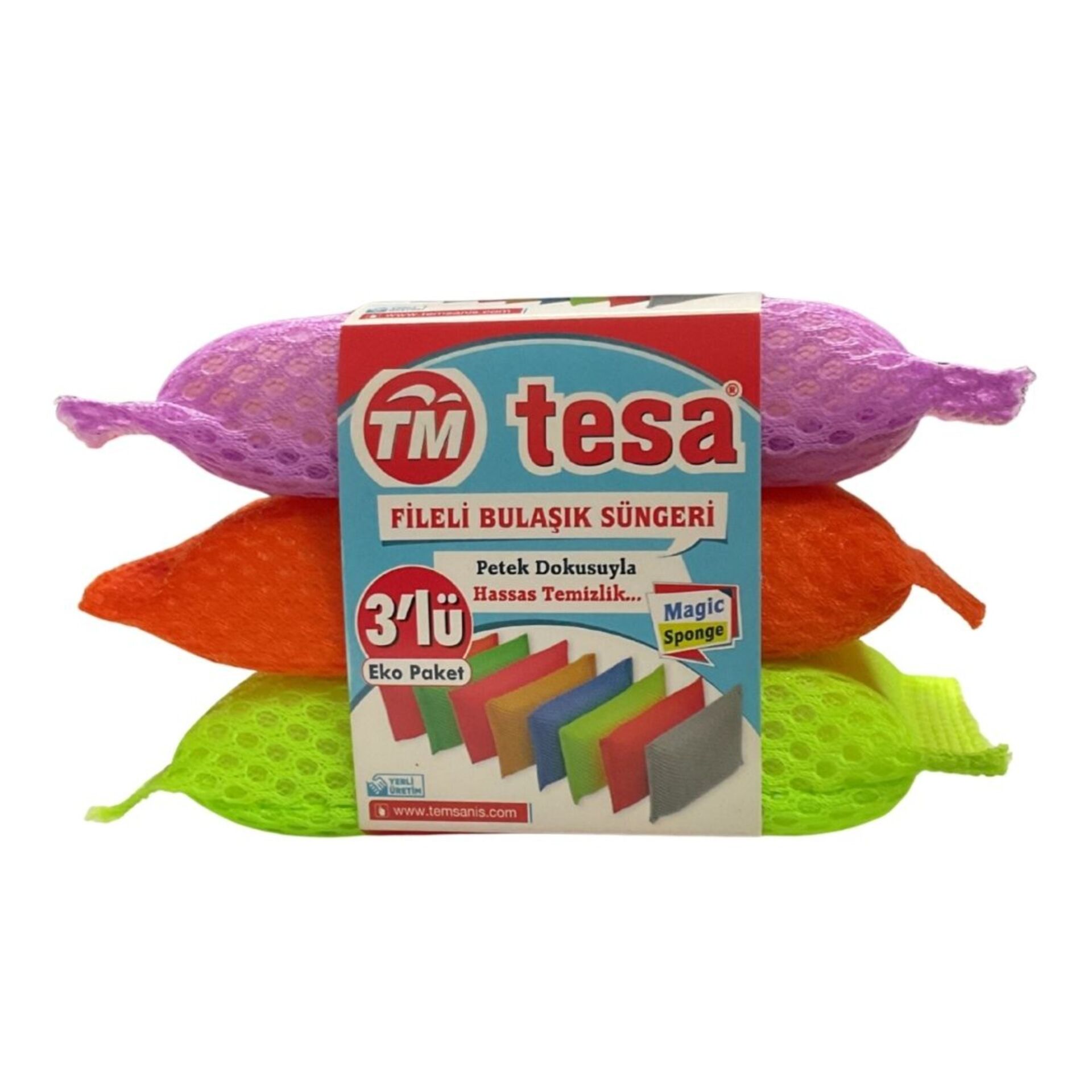 Tesa Temizlik Pileli Bulaşık Süngeri 3 Lü Tm-460