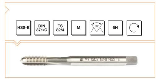 MTE Makina Takım HSS Düz Kanallı Metrik Normal Vidalı Düz Kanallı Makina Kılavuzu M12 B00105721200