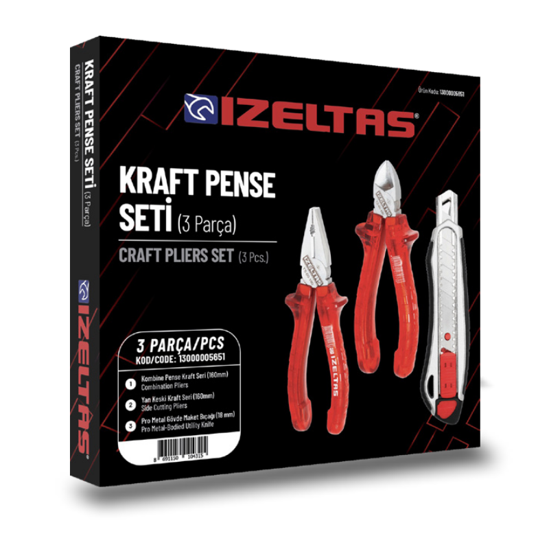 İzeltaş 160 mmkraft Pense Setı (3 Parça) - 13000005651